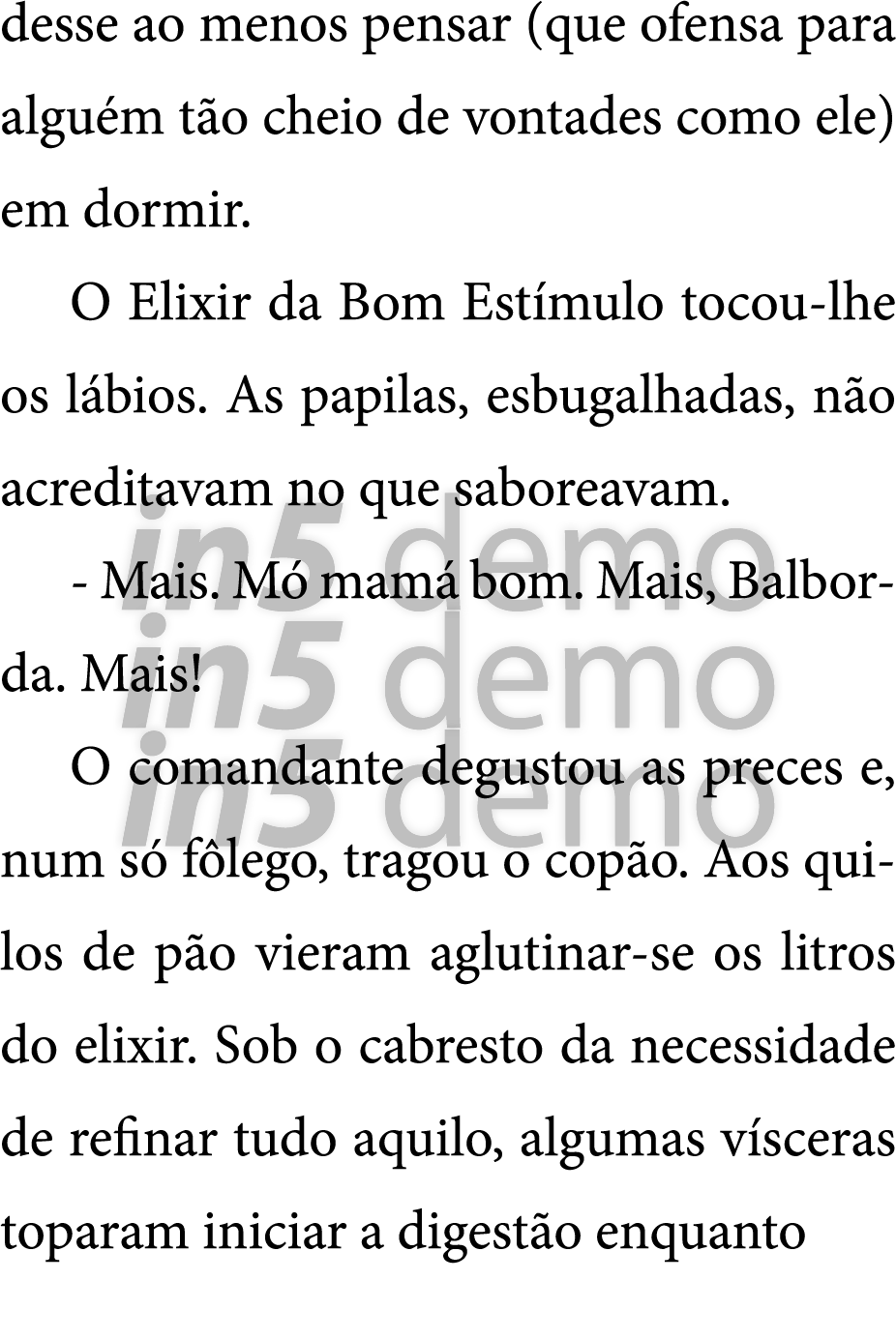 desse ao menos pensar  que ofensa para algu m t o cheio de vontades como ele  em dormir  O Elixir da Bom Est mulo toc   
